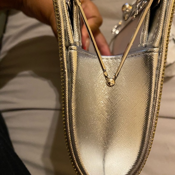 Silver Talen Clutch with Chain - Picture 5 of 8